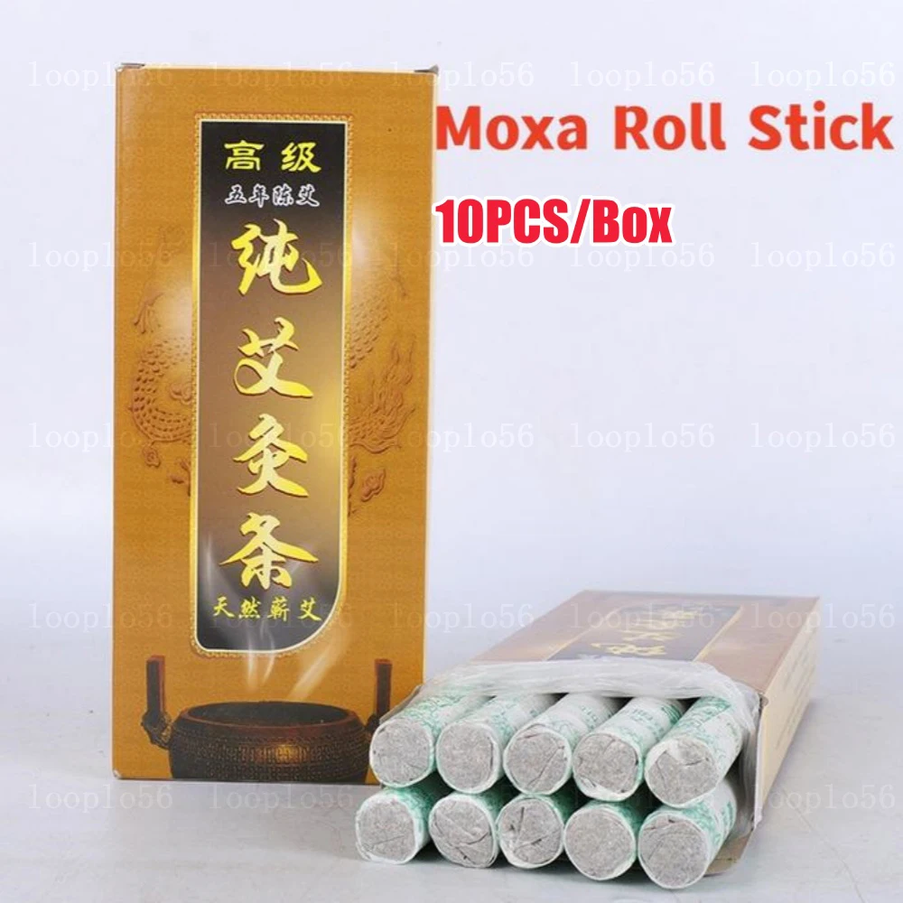 10-50pcs Moxa Stick Rolls Mugwort Moxibustion Box Gourd Massage Burner Roll Set Health Care Wormwood Artemisia Acupuncture Moxa