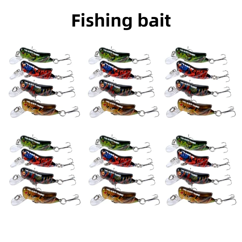 1PCS Insect Bionic Fishing Lure  Grasshopper Hard Baits Squid Artificial Swimbaits Bass Carp Pike Fishing Tackle