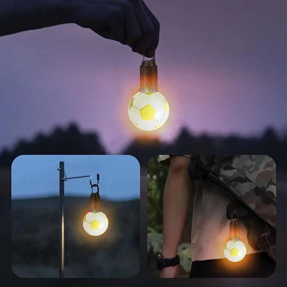 جديد USB دائم كرة القدم التخييم ضوء جودة عالية قابلة للشحن الرجعية الطوارئ LED ضوء لمبة خيمة ضوء المشي لمسافات طويلة