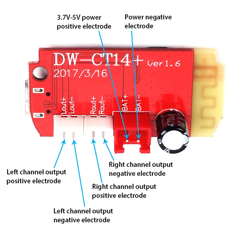 CT14 Mini 4,2 стерео Bluetooth усилитель плата аудио модуль F-класс 5 Вт + 5 Вт с зарядкой DIY модифицированный динамик