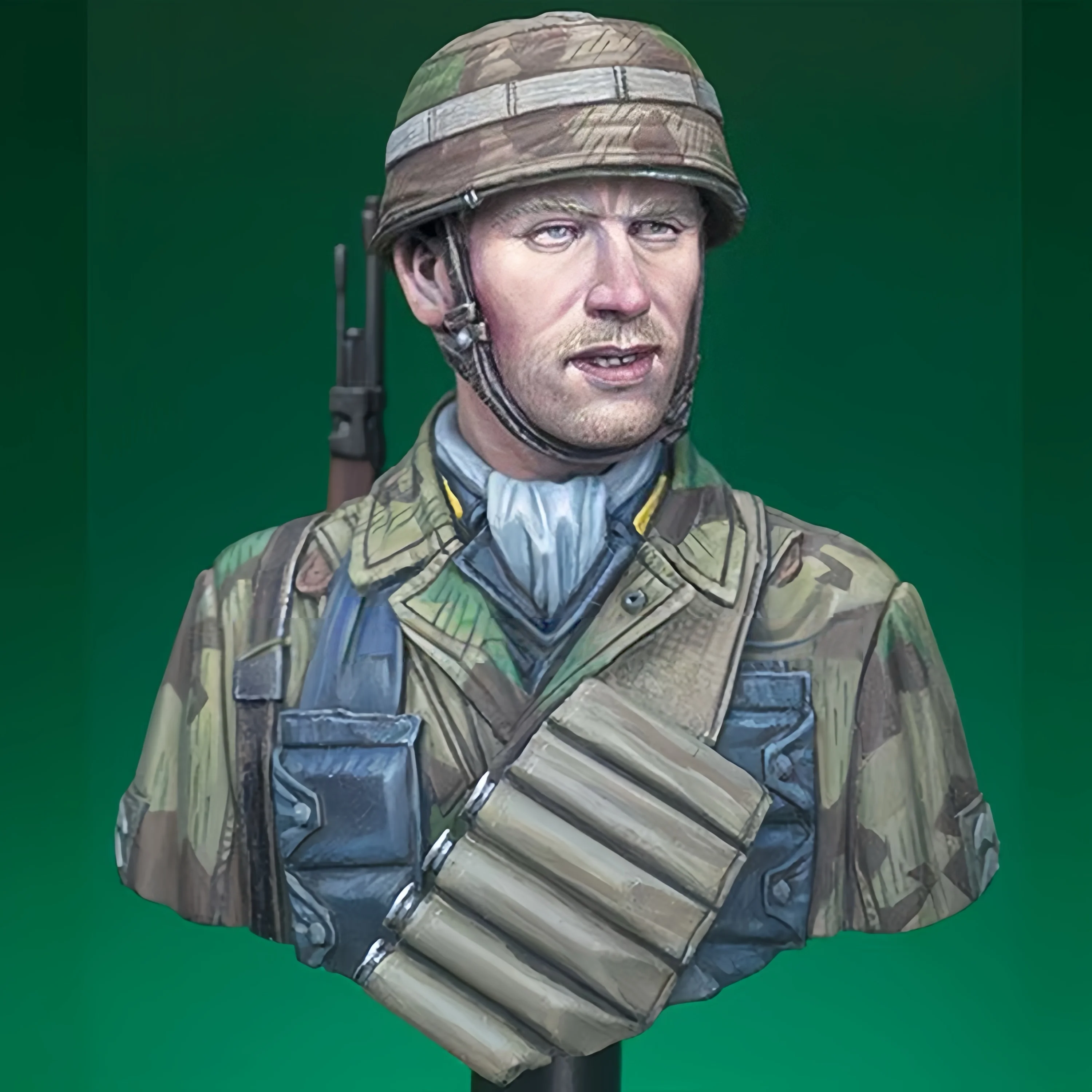 

Неокрашенный смоляной бюст 1/16 - немецкий десантник времен Второй мировой войны (Фалшширмхайгер), военная смоляная модель-фигурка, несобранный набор.