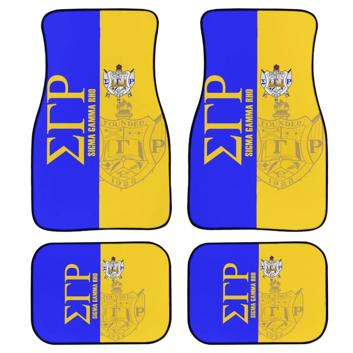 Sigma Gamma Rho Design Carpet Floor Mats for Cars Auto Accessories Front Rear Car Floor Foot Mat Sets of 4 Pieces Easy to Clean