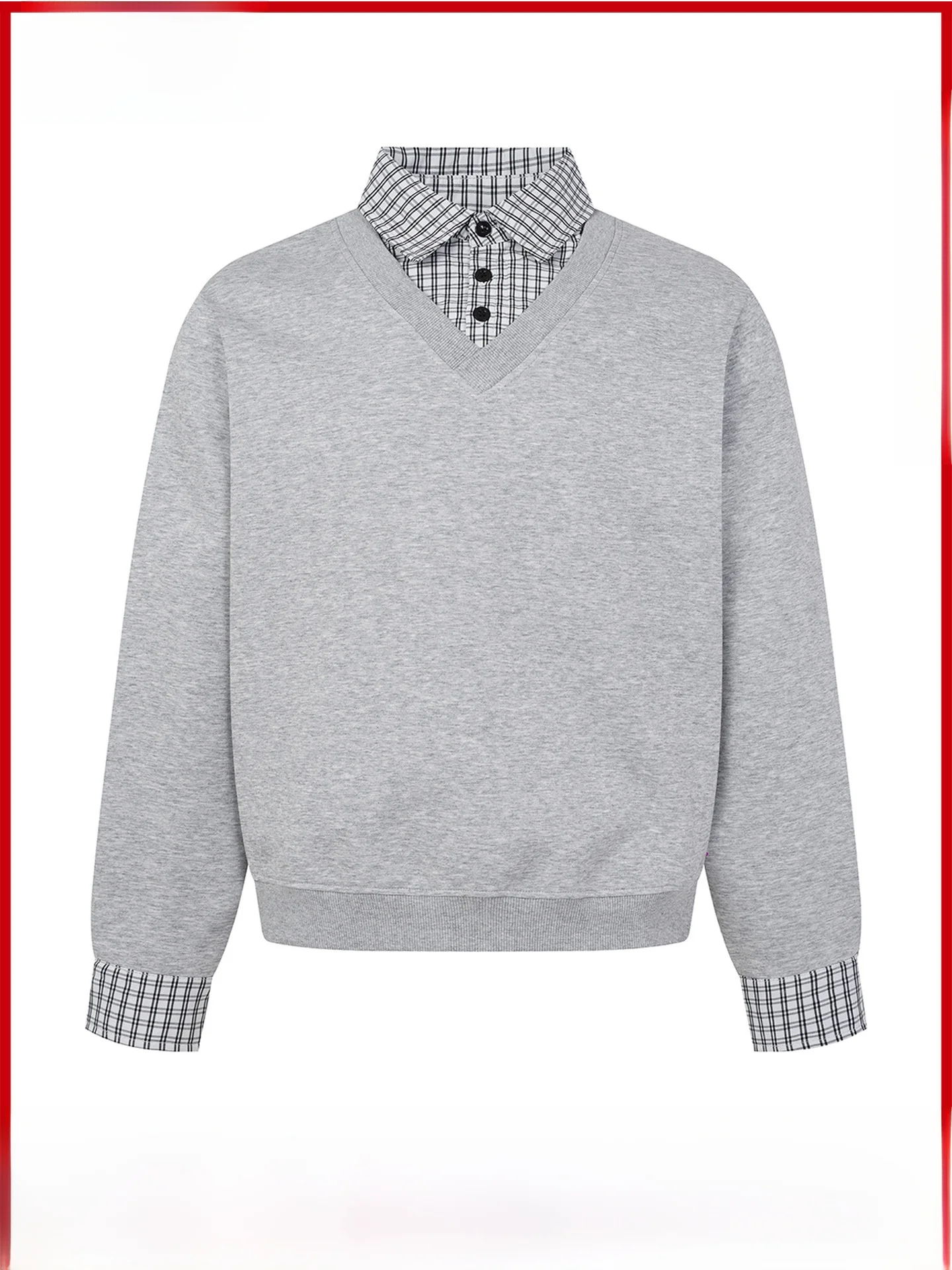 GPstudio Men's Short Hoodie  Sweatshirt Color Block Plaid Fake Two-Piece Commute Top Fashion Urban Style Cotton Polyester...