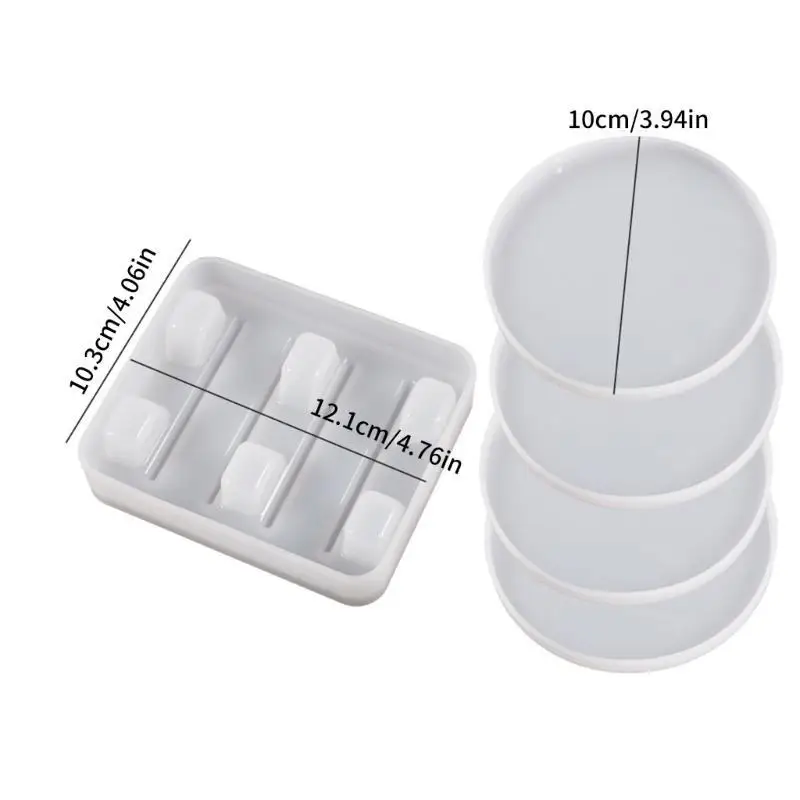 A52E Untersetzer Halter Formen Tasse Pad Form Silikon Material Geeignet für DIY Harz Kunst – Detail 6