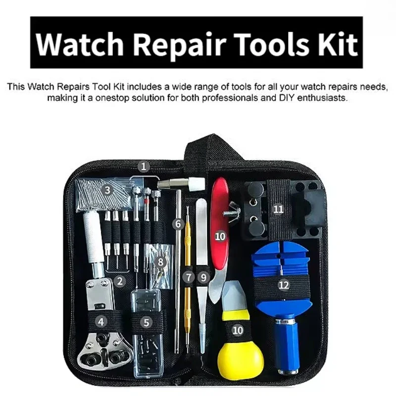 

147pcs Watch Repairing Tools Watch Maintenance Kit Watches BackCase Opener Watch Battery Change Tool Professional Watchmaker Kit