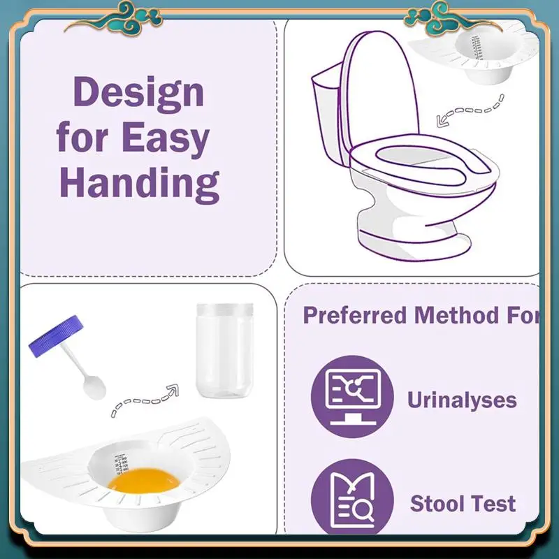 (New)-10Pcs Urine Collection Hat For Toilet Stool Sample Collection Kit Toilet Hats,Pee Catcher Urine Collector, 30Oz/900Cc