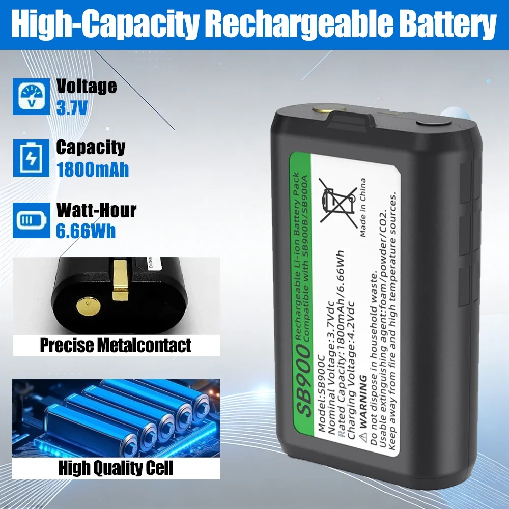 SKOWER 1800mAh SB900B SB900C Battery for Shure P3RA P9RA+ P10R+ Receivers ULX-D/ULXD1/QLX-D/AD Transmitters SB900A SB900 Charger