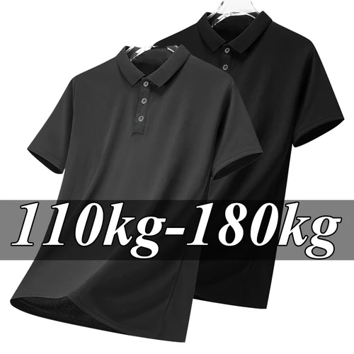 Camisa Polo de talla grande Para Hombre, camisetas de manga corta de verano de gran tamaño 6XL 7XL, camisa holgada negra Para Hombre, Ropa Para Hombre