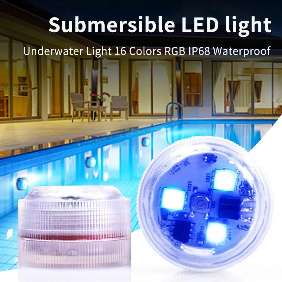 

3LED Fish Tank Light Small Diving Light Knob Light Remote Control Underwater Light Vase Landscape Decoration Atmosphere Light