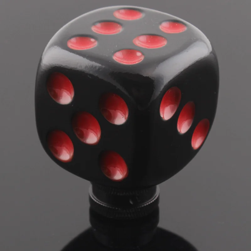 Universal Black Red Dice Style Car Manual Stick Gear Shift Knob For Sedan Coupe Crossover Wagon Hatchback Truck SUV