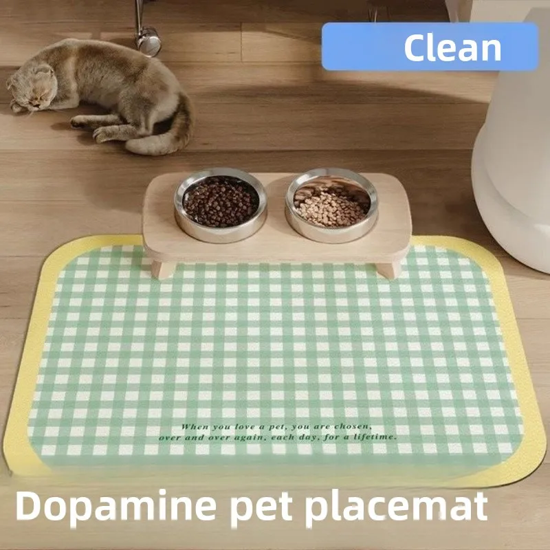 Pet placemat,anti-dirty, splash-resistant and easy-to-clean mat cat and dog bowl mat, eating mat, non-slip and leaking food, view 2