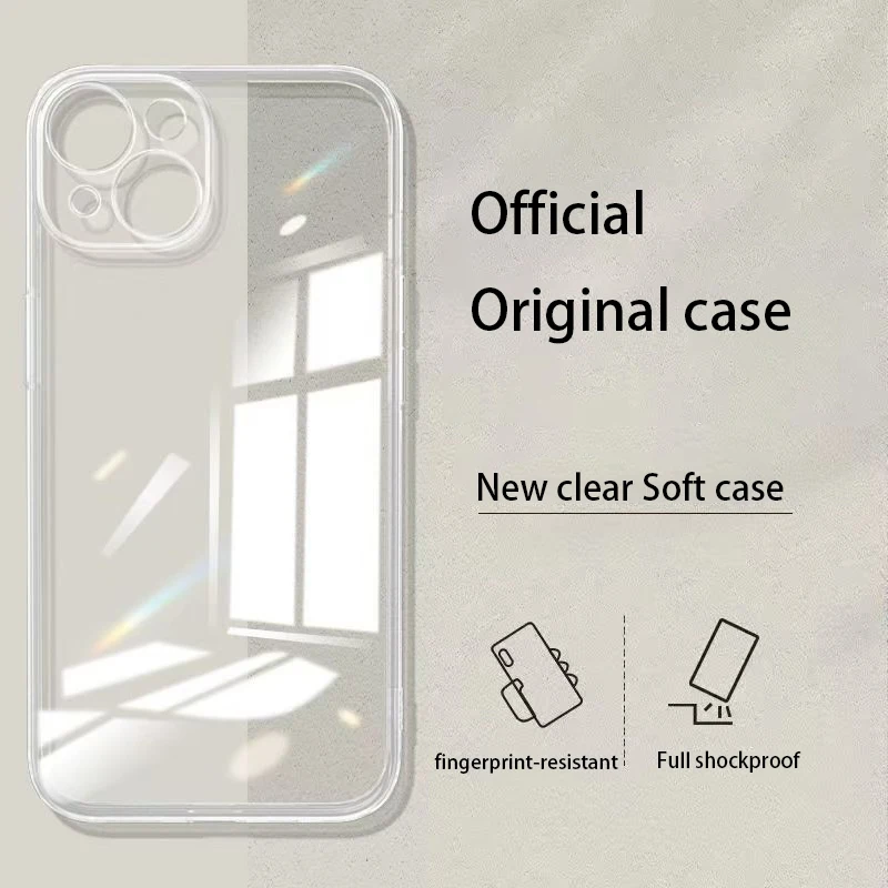 Hohe klare Hülle für iPhone 13 14 15 16 16e 17 Pro Max Air Soft TPU Silikonhülle für iPhone 11 12 Mimi 14 15 Plus Klare Abdeckung
