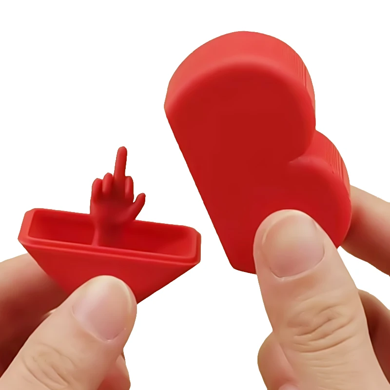 Novelty Heart Surprise Box 3D Printed Hidden Middle Finger Prank Toy Funny Joke Storage Case Valentine Gag Gift