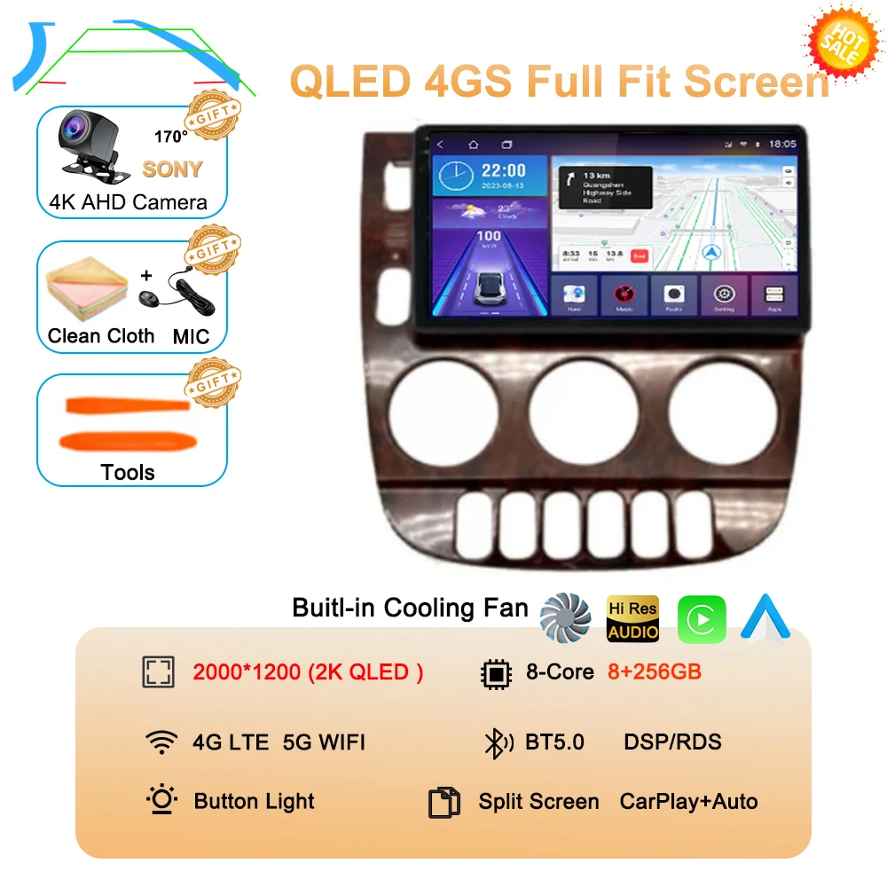 Android 15 Carplay Auto Voor Benz M-Klasse W163 ML 1997 1998 1999 2001 2002 2003 2004 2005 Autoradio multimedia Speler Stereo DSP