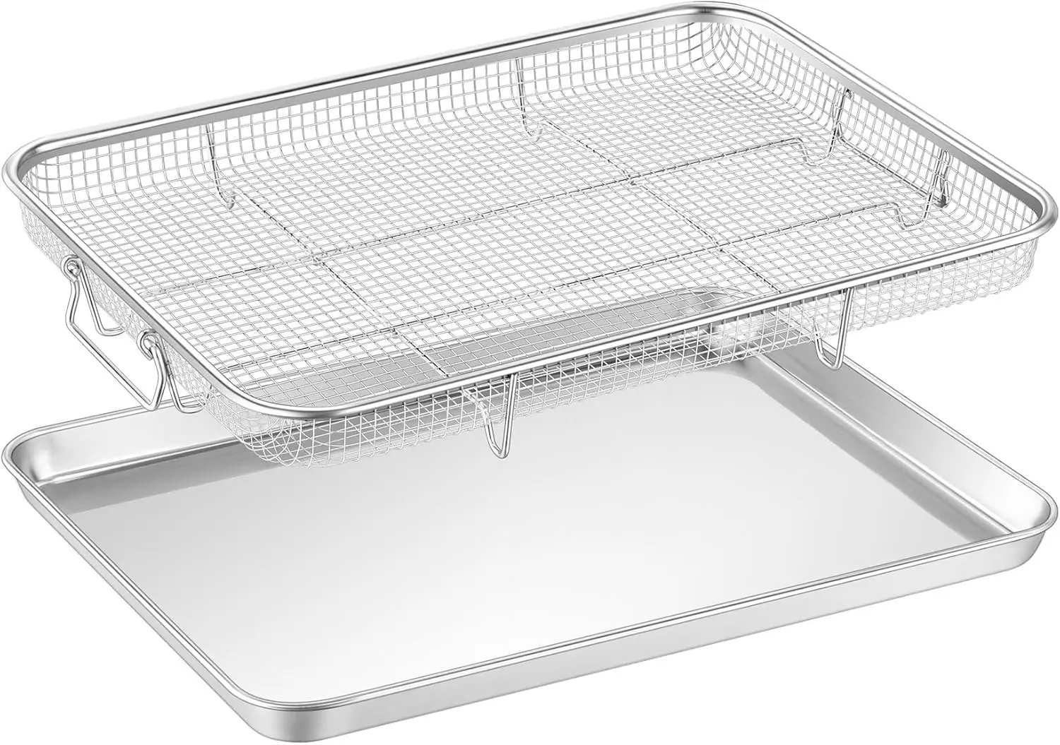 

Air Fryer Basket for Oven, 16x12 Inch Stainless Steel Air Fryer Rack and Baking Pan, Large Capacity for Crispy Fries, Chicken
