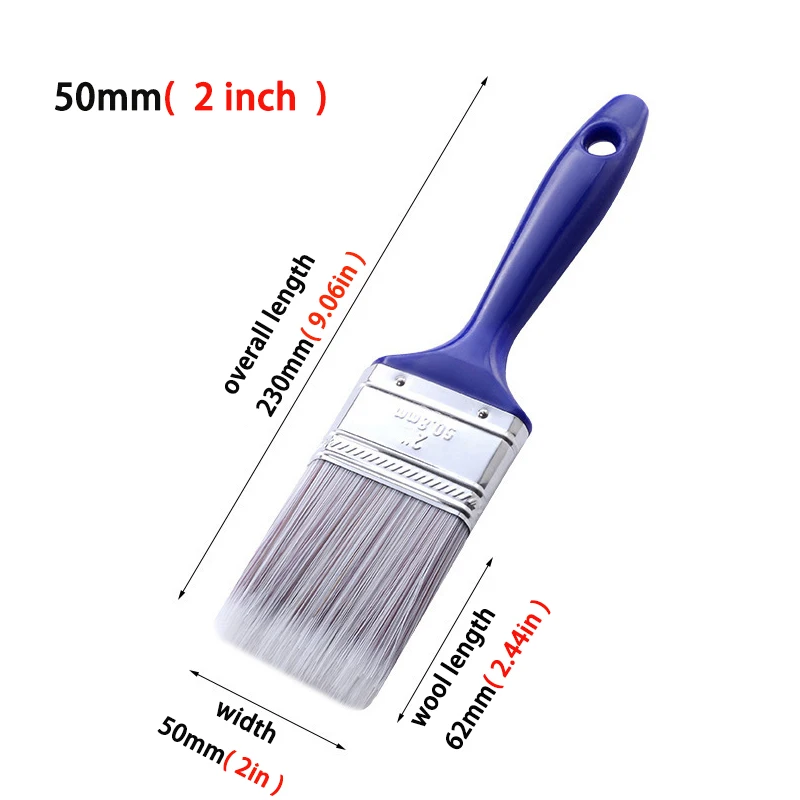 Blue Rubber Handle Sharpening Water-based Brush Tool Decoration Paint Coating Latex Cleaning Barbecue Baking Painting