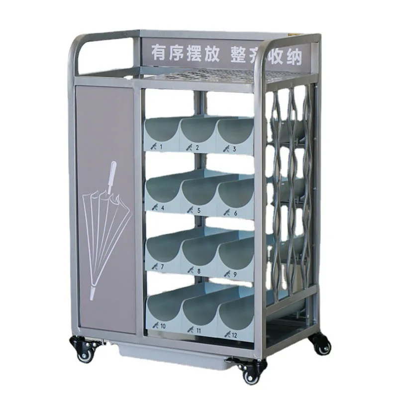 Multi-layer Umbrella Storage Rack, Iron Painting Process, Waterproof and Durable Shelf with Serial Number