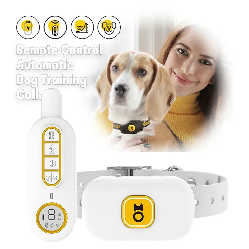 Remote Control Dog Electric Training Collar, 500m Long Distance Anti-barking Stop Barking Collars Waterproof for All Size Dog