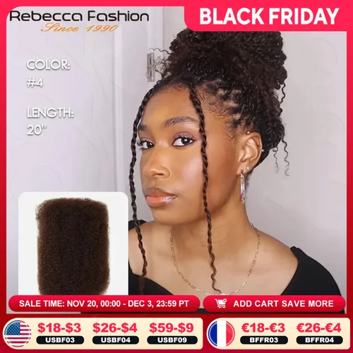 Cabello humano Afro rizado brasileño a granel para trenzar el paquete de cabello Remy QVR cabello a granel Remy sin accesorio peruano Afro rizado a granel