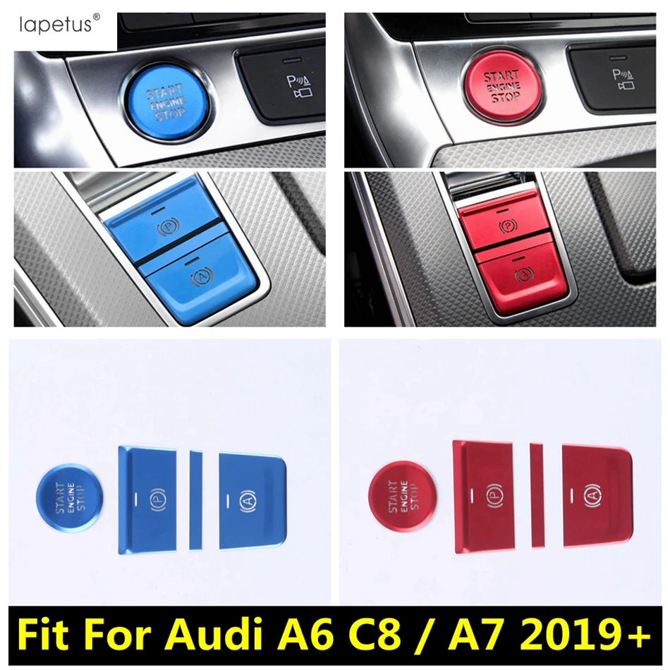 

Central Console Gear Shift Engine Start Stop Ring Auto P Button Sequins Cover Trim Accessories For Audi A6 C8 / A7 2019 - 2023