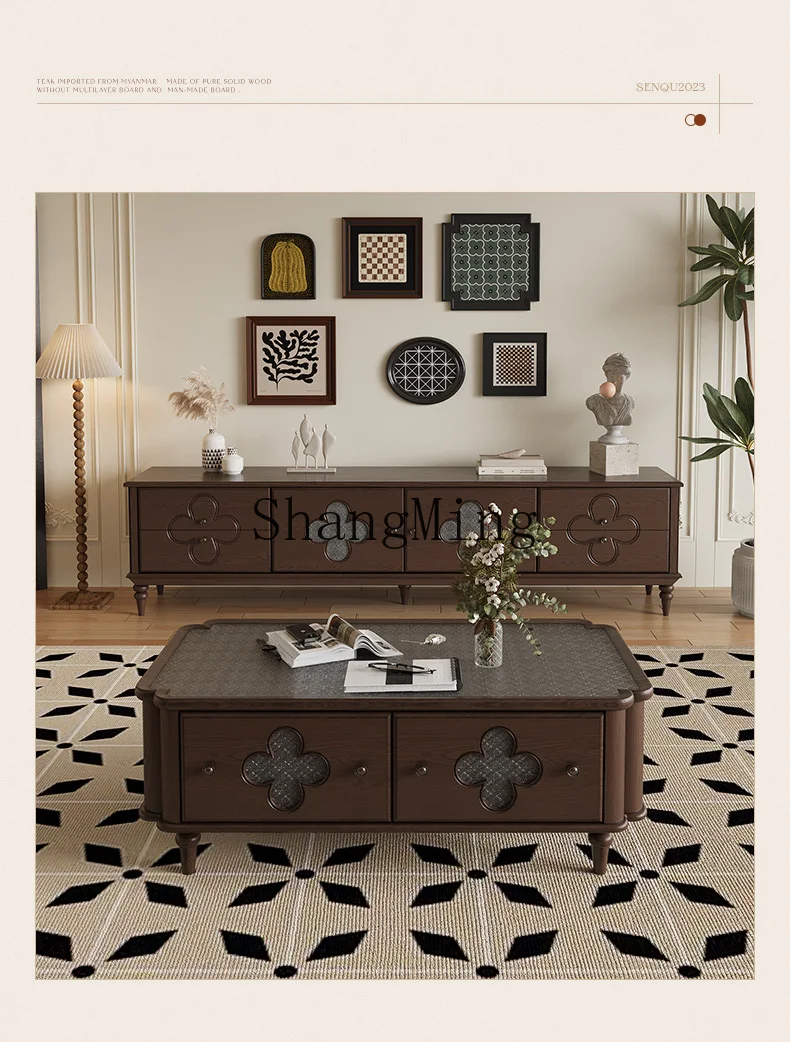 ZYY الخشب الصلب غرفة المعيشة طاولة القهوة تلفزيون مجلس الوزراء مزيج شقة غرفة المعيشة خزانة منزلية