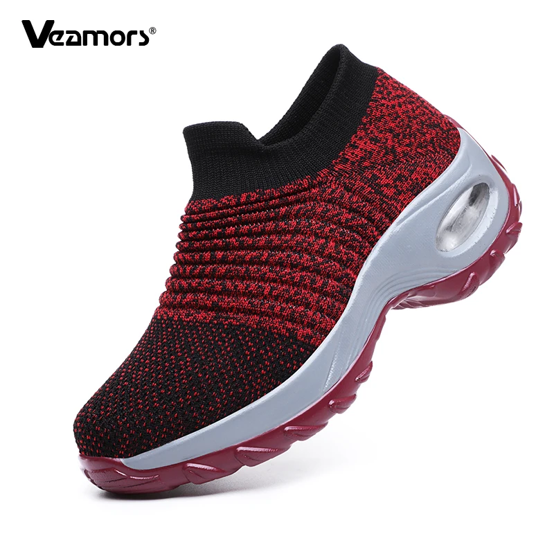 

Breathable Mesh Women's Running Shoes Fashion Platform Shoes Slip-on Casual Sports Shoes Height-increased Trainers