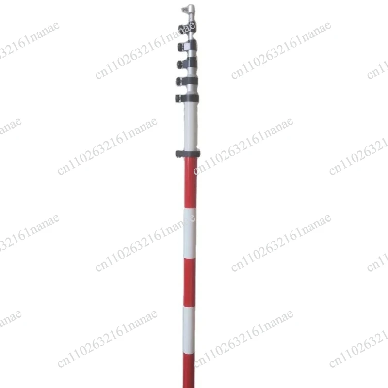 8M Aluminum Prism Pole, GN800KL Telescopic Surveying Rod with Knob Lock & Soft Bag