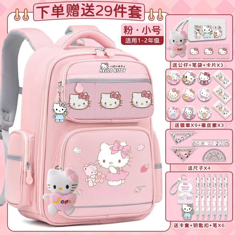 Sanrio Nieuwe Hello Kitty Student Schooltas Vlekbestendig Casual En Lichtgewicht Schouderstuk Waterdichte Rugzak Met Grote Capaciteit