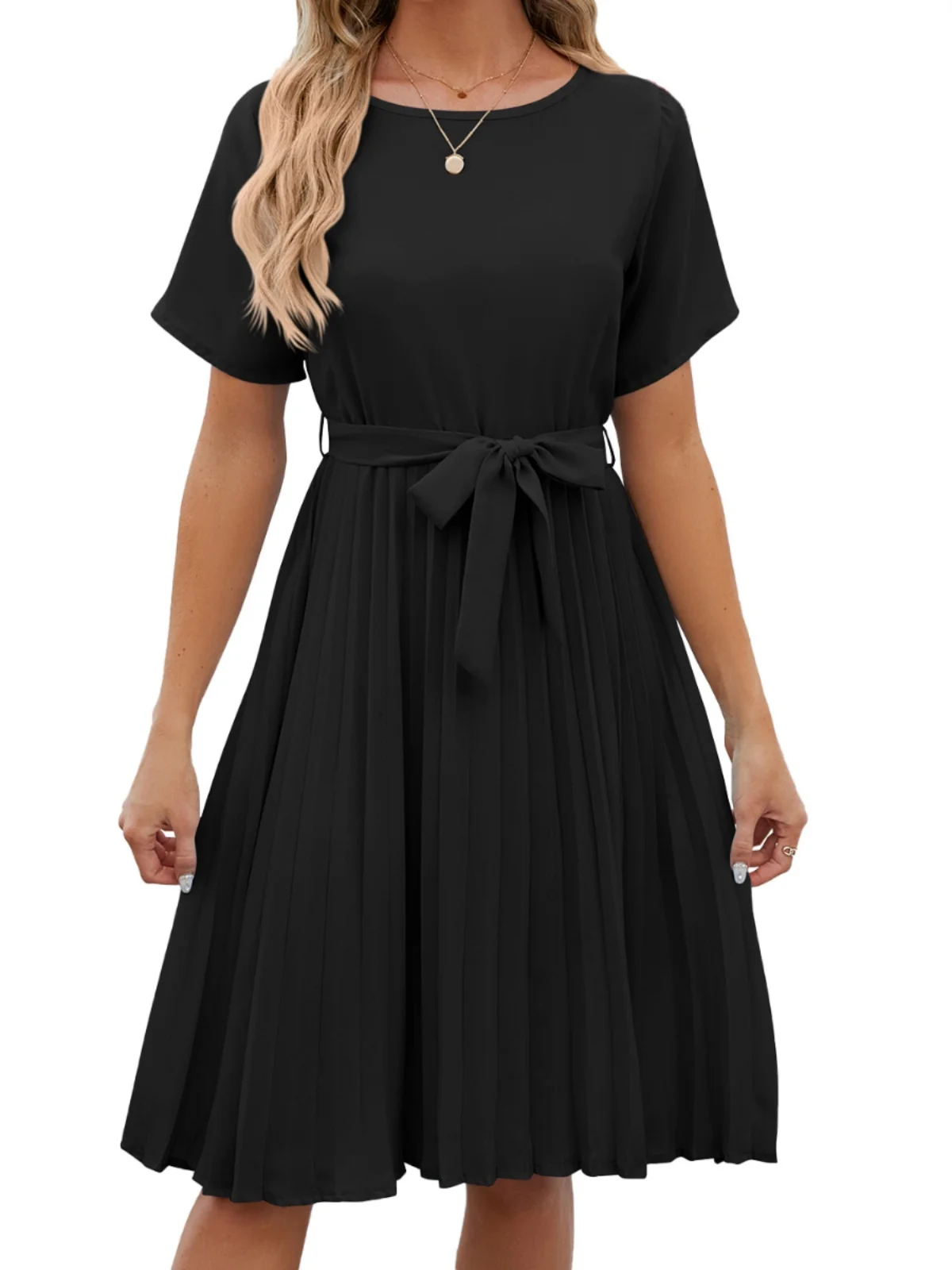 Gonna da donna rotonda Ne Dr Casual con lacci ortsved A-Line in fibra di poliestere ort Sve Primavera Estate Faion Dr