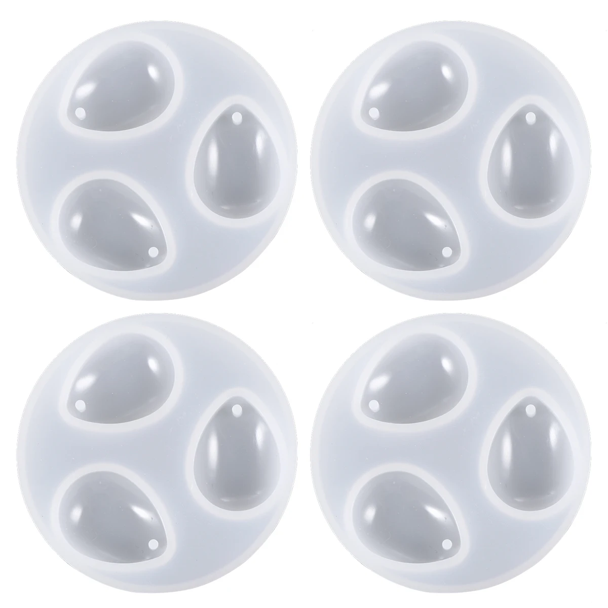 

4 Pcs Epoxy Resin Mold Pendant Making Silicone Jewelry Casting White Pendant Making Mould Transparent Flexible