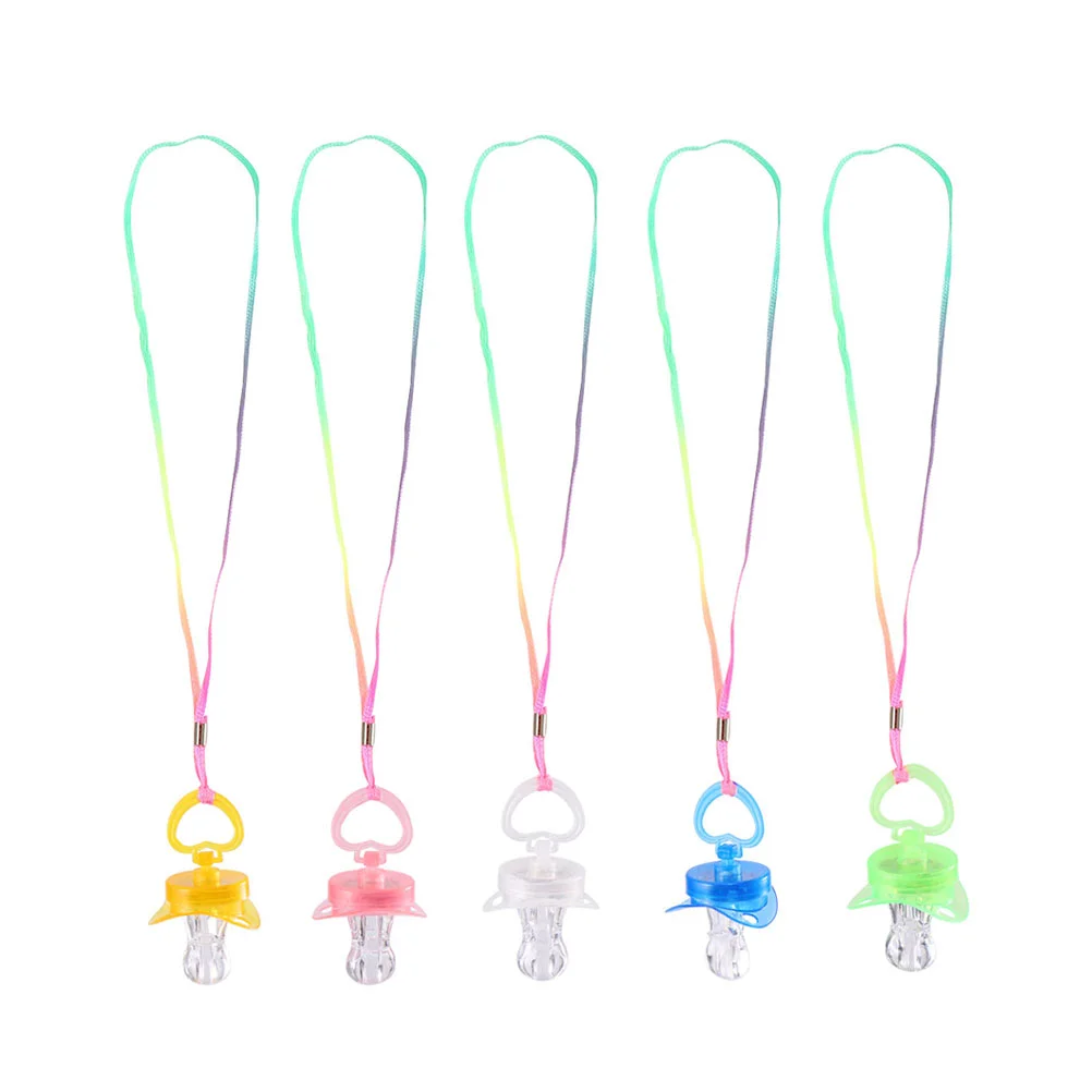 

5 Pcs Flash Pacifier Whistle Glow Sticks Party Favors Light up Childrens Fashion Plaything Pretty