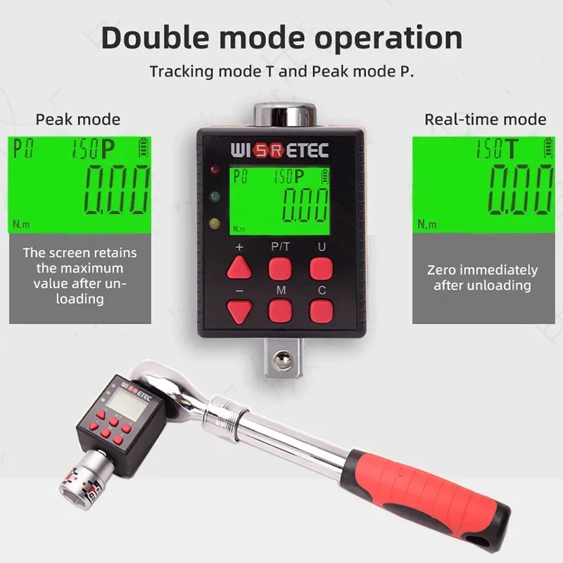 Digital Torque Meter 0.1-340 N.m Adjustable Torque Meter Adapter Professional Electronic Torque Wrench Universal Repair Tools - view 2