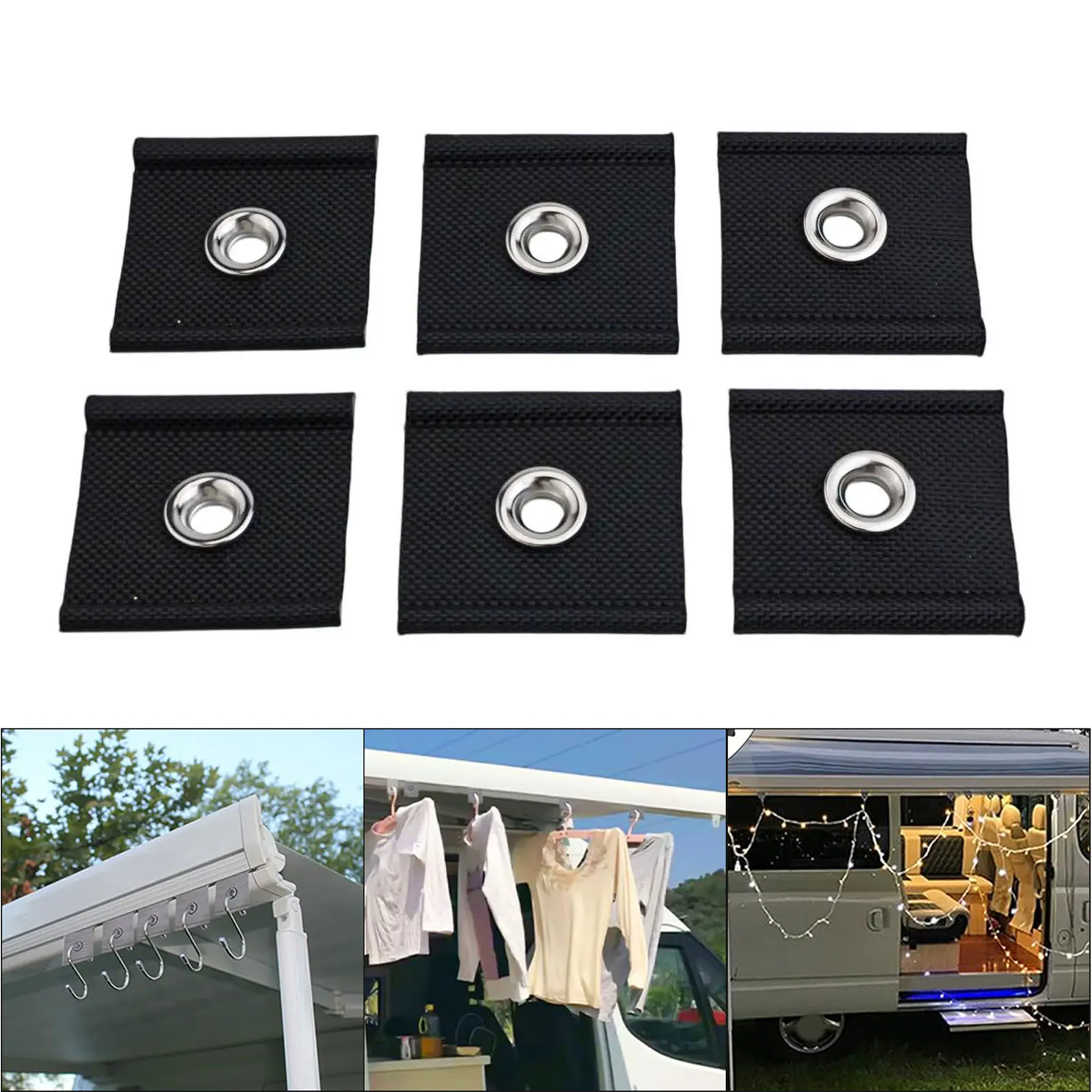 Canopy Hooks White Black Caravan Hooks Easy Installation Firmly Connected Aging-resistant Sturdy And Reliable UV-resistant