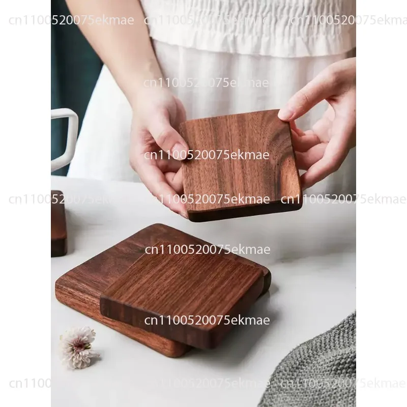 Coffee Cup Coasters, Large, Made of Solid Black Walnut Wood, Table Mats, Heat-resistant Coasters