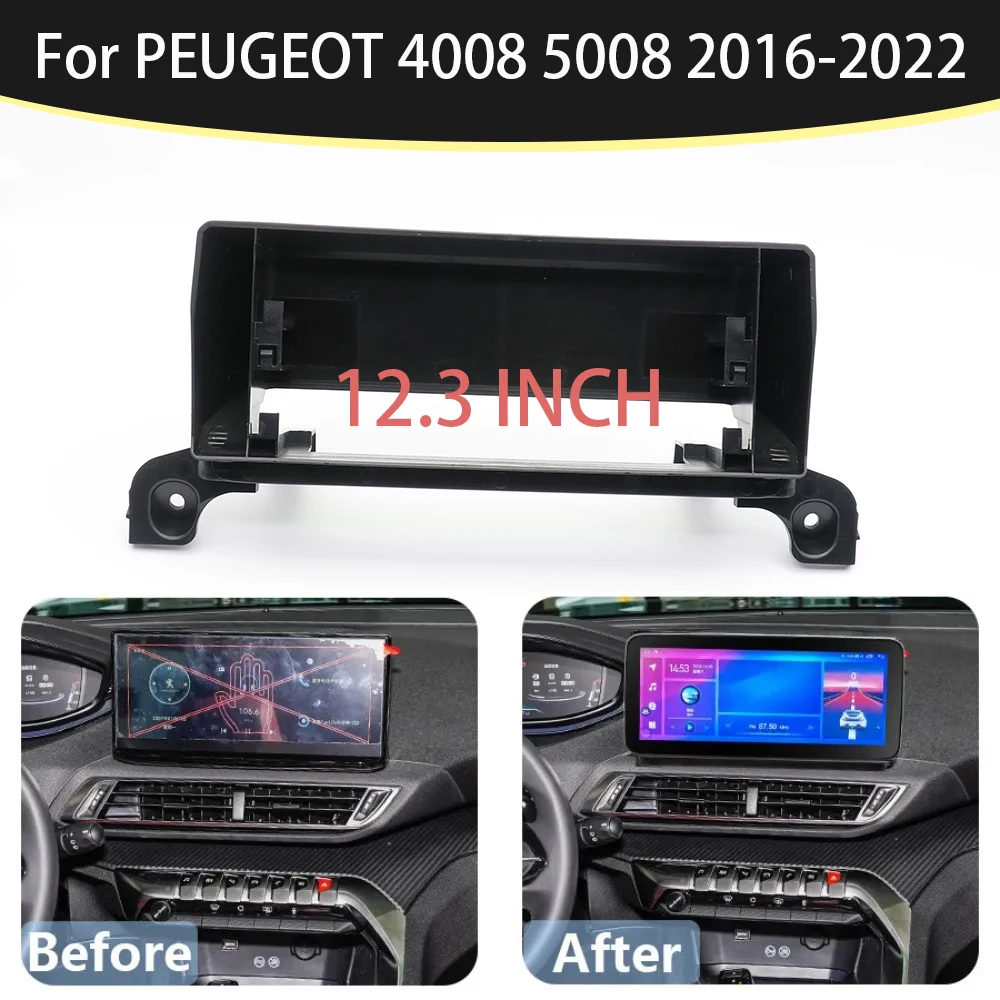 

12,3 дюйма для PEUGEOT 4008 5008 2016-2022, автомобильная лицевая панель, экран Android, панель приборной панели, Fascias