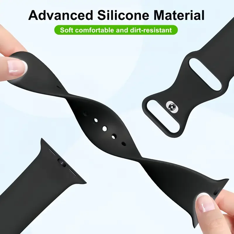 애플 워치용 실리콘 밴드 스트랩 S11-10 46mm 44mm 45mm 40mm 42-41mm 스포츠 팔찌 iWatch 시리즈 9 8 7 SE 3 울트라 2-3 49mm