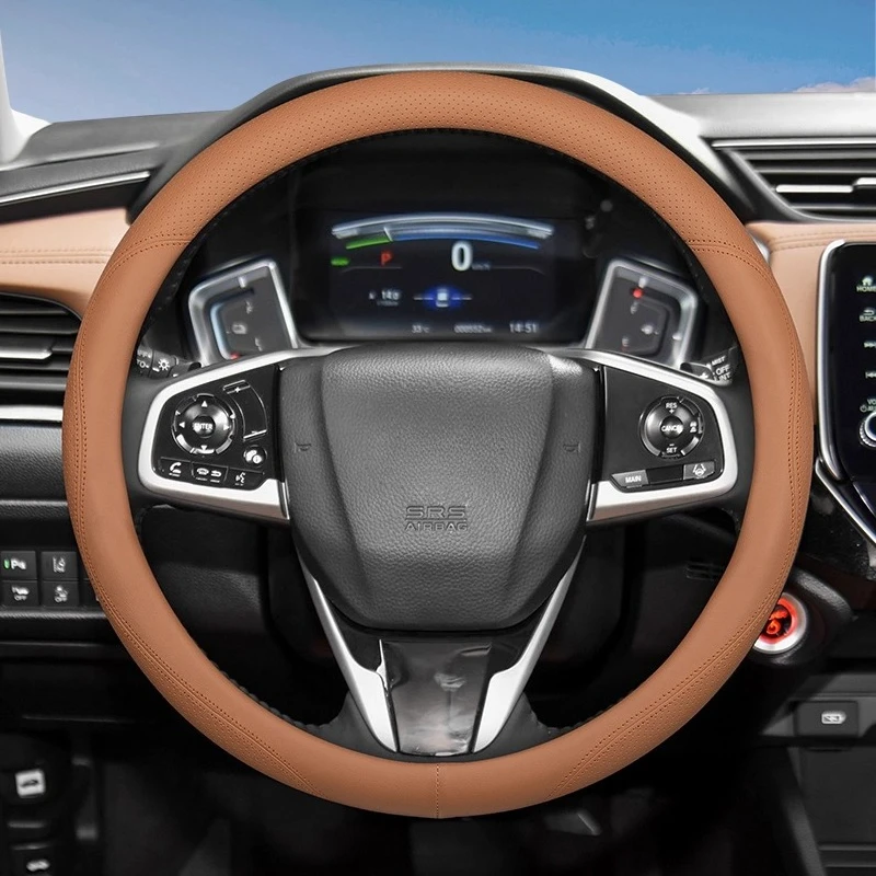 

Для Honda Civic 10th CR-V Crider кожаный чехол на руль, четырехсезонный универсальный противоскользящий аксессуар для салона автомобиля