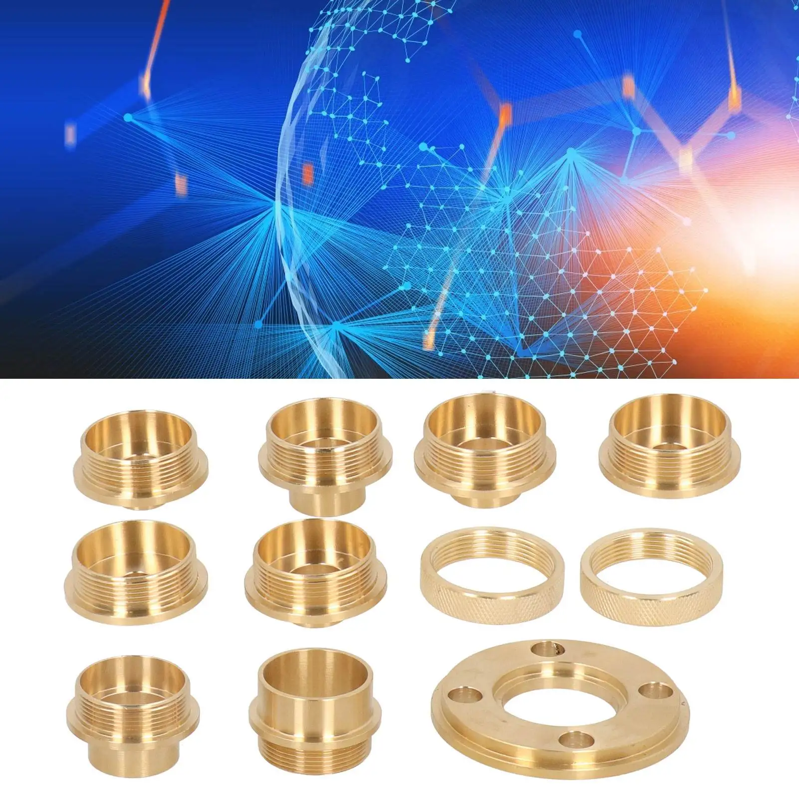 11Pcs/Set Brass Template Router Guides Kit with Lock Nut Adapter Router Accessory Router  Kit Router  for Templates