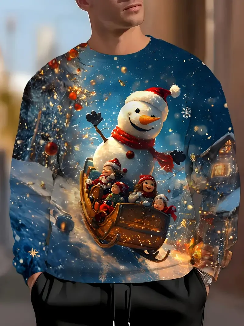 Cool 2026 Santa Claus Graphic Sweatshirt Merry Christmas Ugly Sweater For Man Clothes Funny Unisex Pullovers Tops Sweater