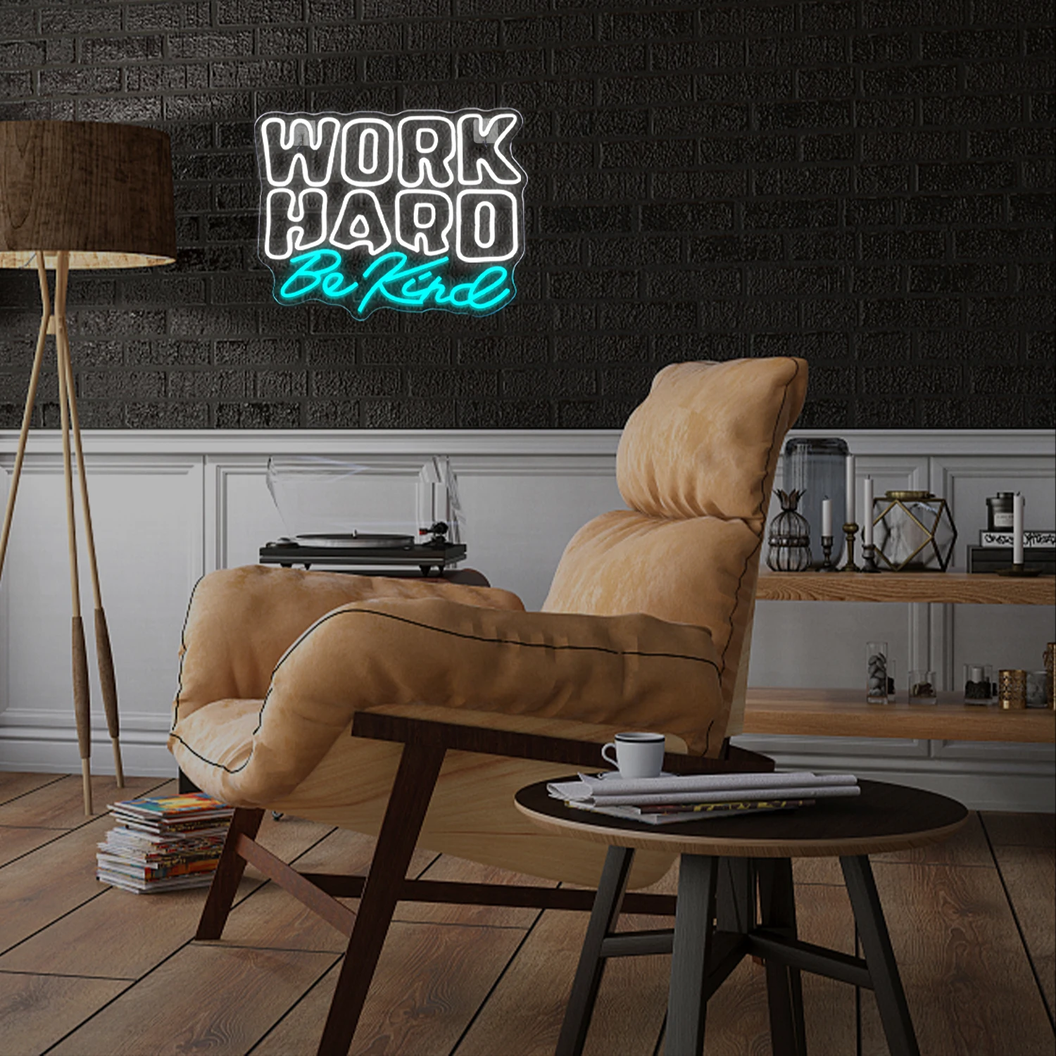 Work Hard Be Kind Neon Led Sign Dimmable Neon Lights Inspire Room Decoration Office Bedroom Library Study Classroom USB Art Lamp