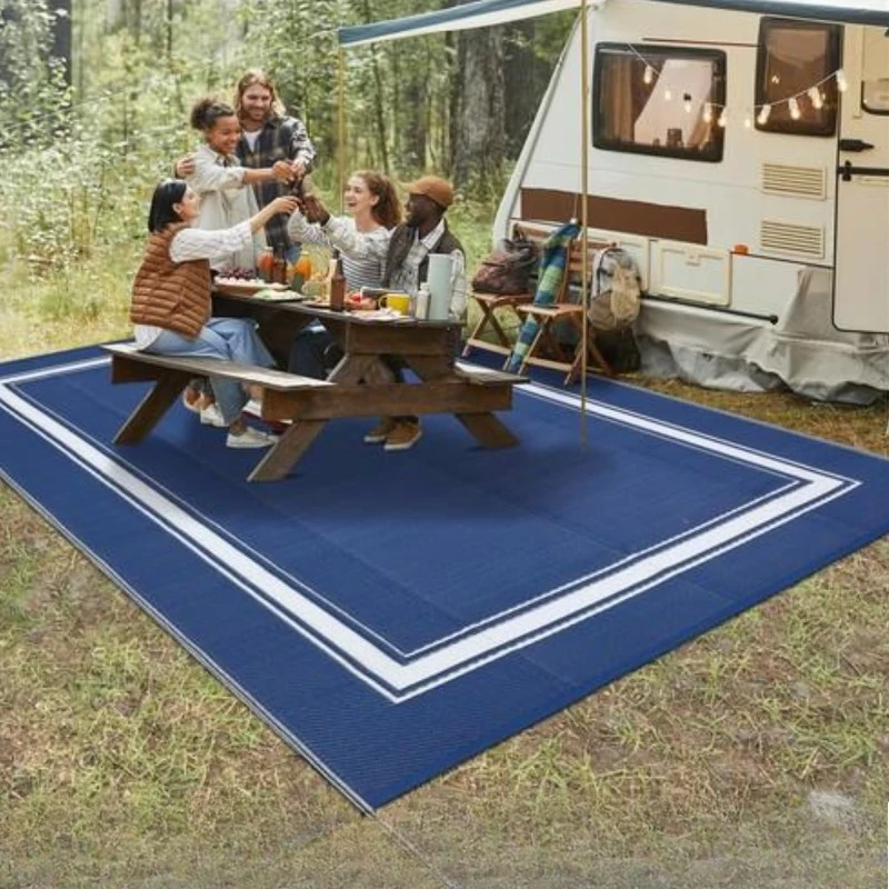 Outdoor Rug Plastic Straw Reversible Carpet Mat for Patio Camping Backyard Deck Camping Hiking