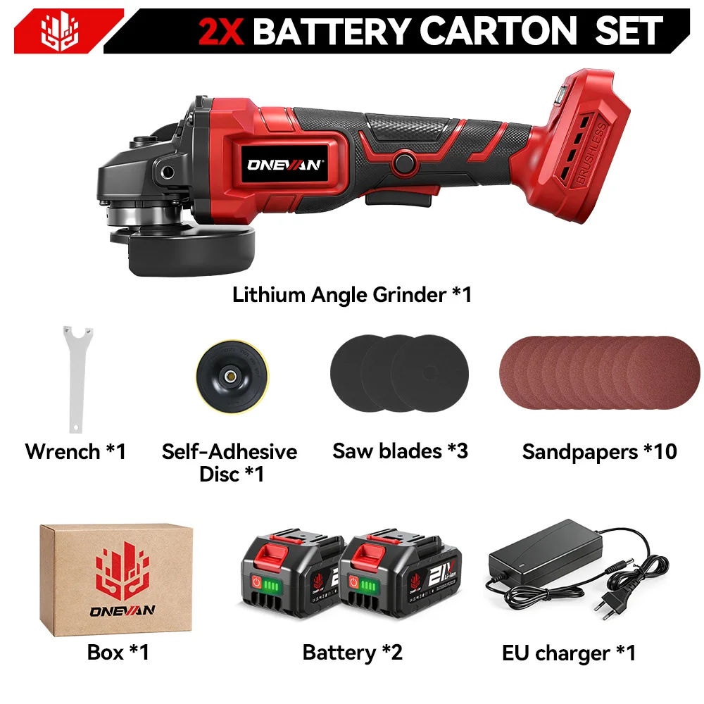ONEVAN Bürstenlosen 125mm M14 Winkel Grinder Schneiden Maschine Cordless Elektrische Winkel Grinder Power Werkzeuge Für Makita 18V Batterie pin