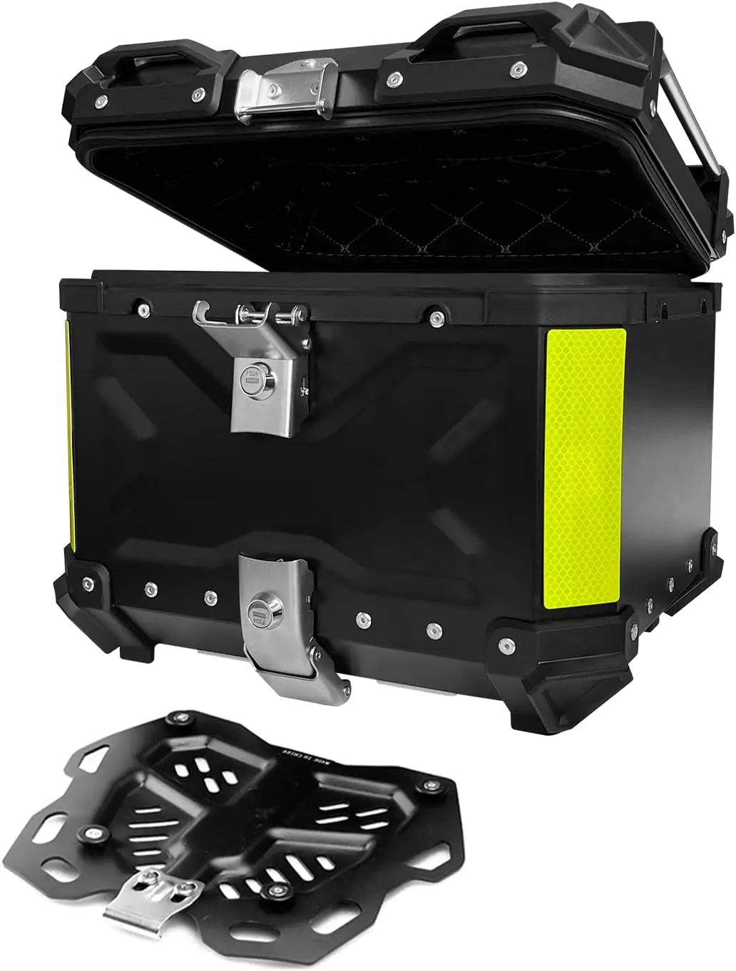 

Алюминиевый верхний чехол для мотоцикла, универсальный хвостовой ящик с замком безопасности, водонепроницаемый багаж для шлема (черный, 35 л)