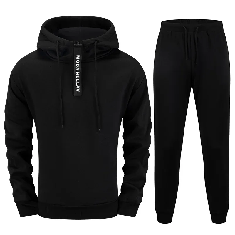 

Autumn Winter Sporty Jogger Set 2025 Brand New Men's Tracksuit Half-zip Sweatshirt Sweatpants Urban Casual Fashion Hoodie Outfit