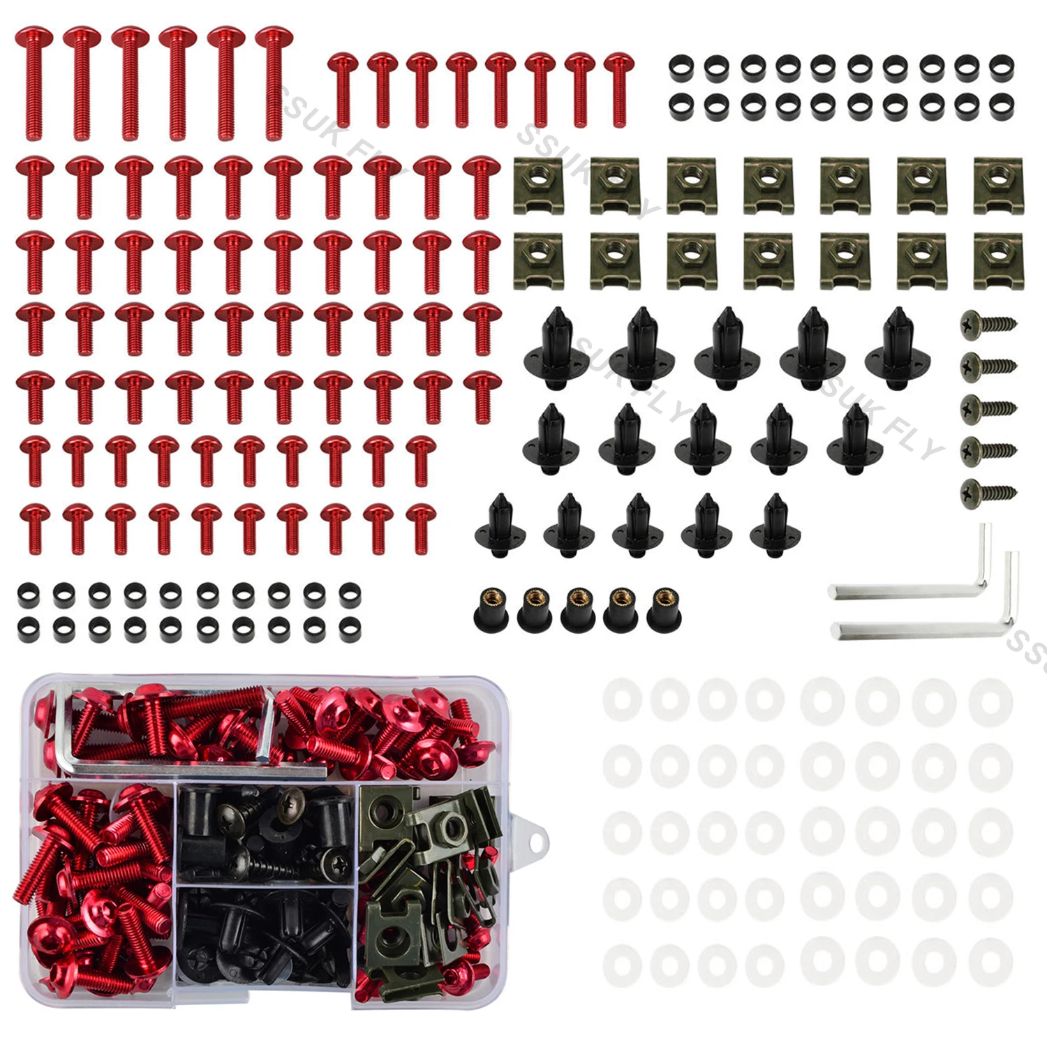 195PCS Motorcycle Windscreen Fairing Bolts Fastener Clip Screws Kit For SUZUKI GSXR 600 750 1000 K1 K2 K3 K4 K5 K6 K7 K8 K9 K10