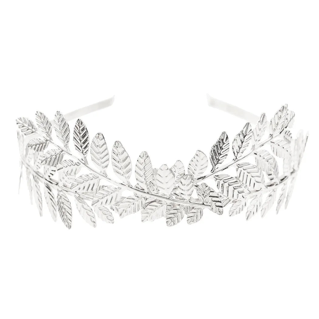 Fashion Greece Gold Silver Plated Alloy Hairband Leaf Shape Girls Bride Headband Wedding Hair Jewelry