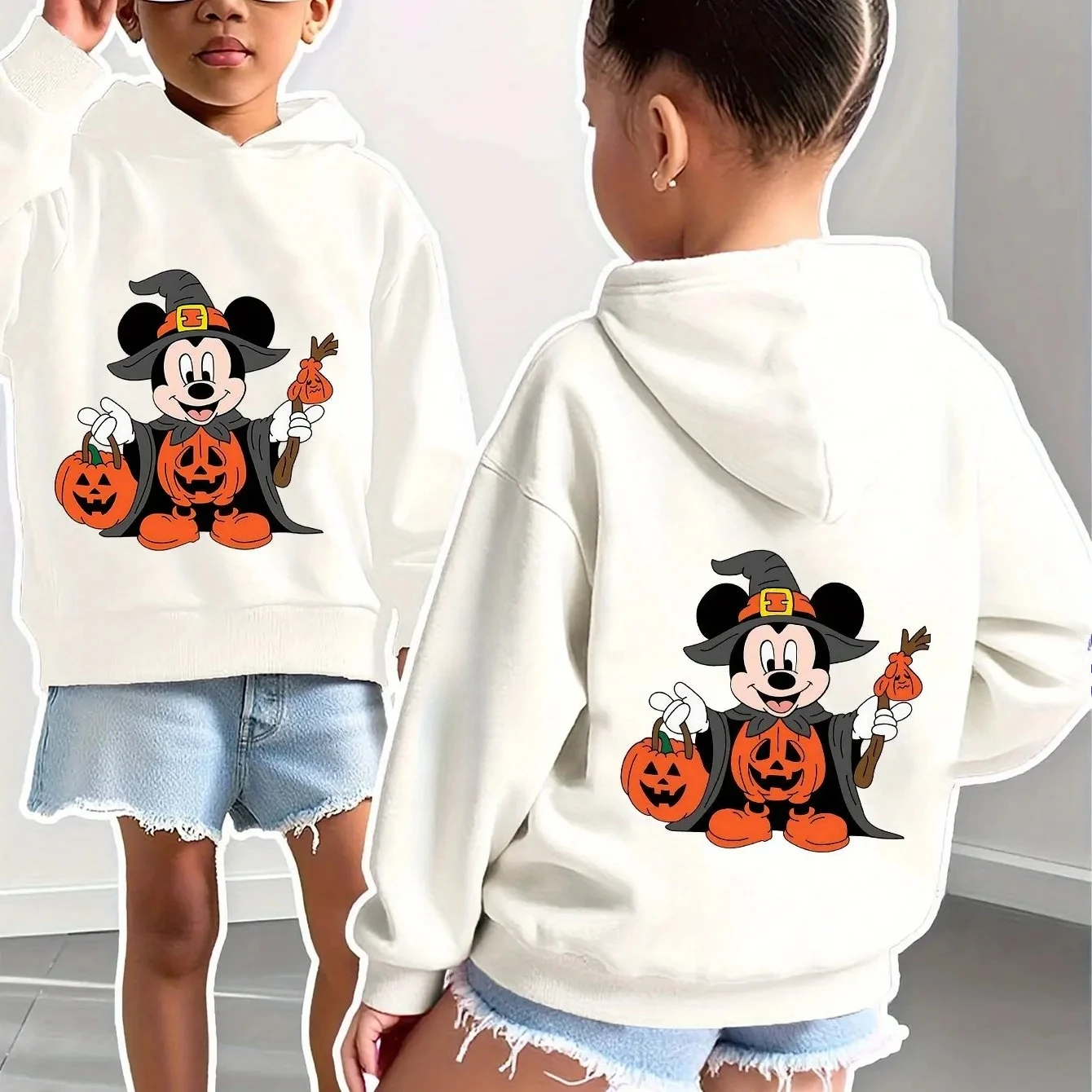 

Детская толстовка с длинными рукавами Disney, удобная осенне-зимняя модная свободная повседневная толстовка для занятий спортом на открытом воздухе для мальчиков и девочек