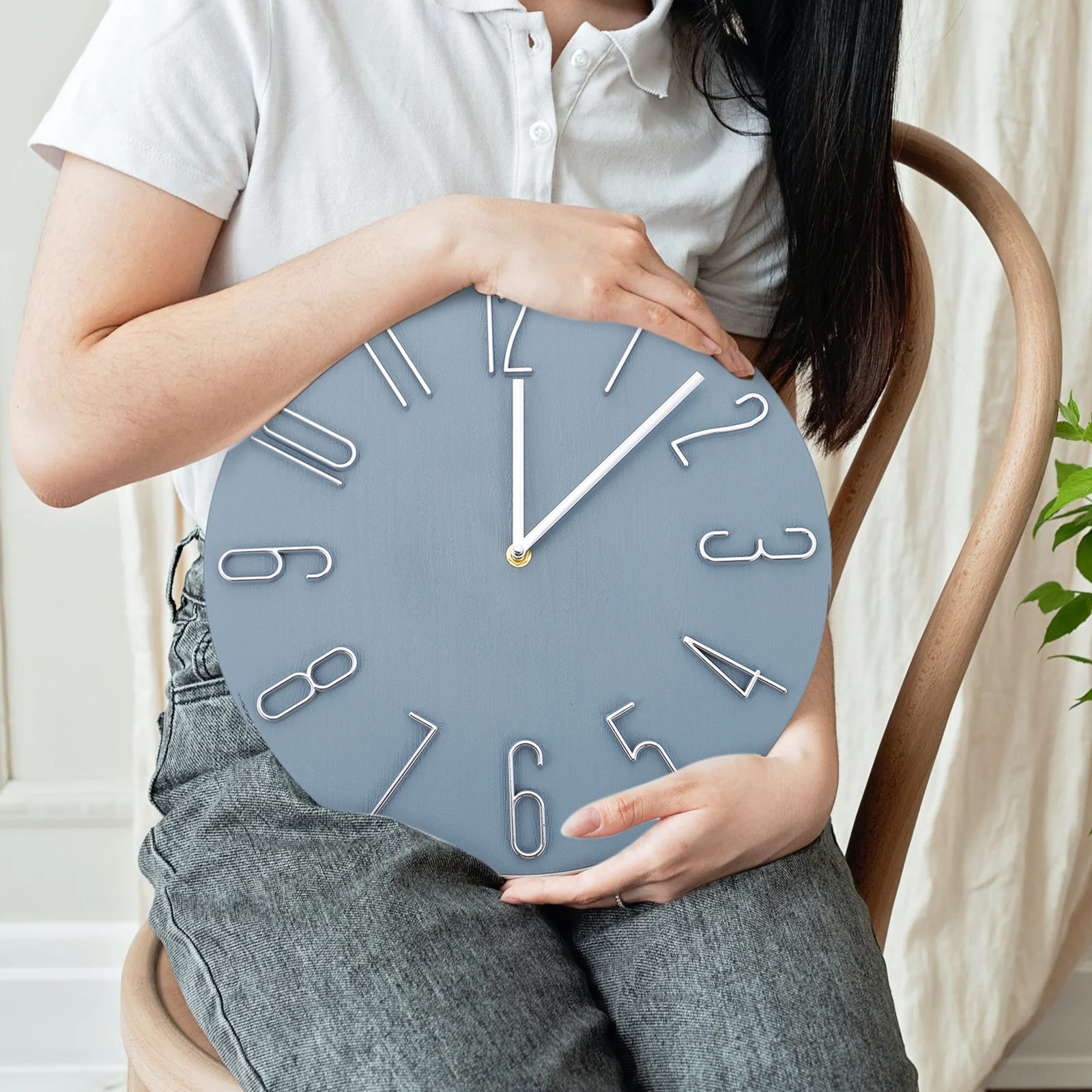 

Inflatable Living Room Clock Child Digital Wall Plastic Modern Creative