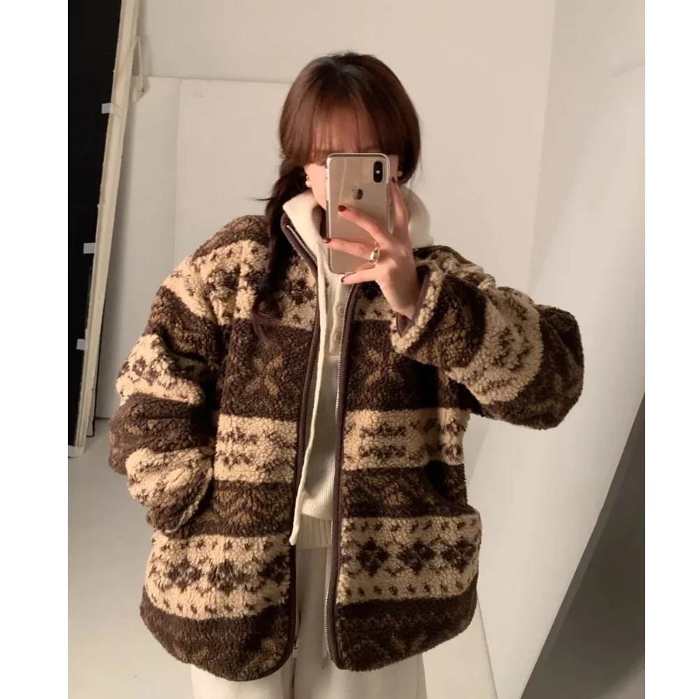 

Autumn Winter Thi Fce Women's Jaet Korean Sle ular Design Cotton Coat Trendy Outerwear Faionable Coat