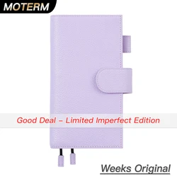 Moterm-funda de piel de grano guijardo para Hobonichi y Mini cuaderno de diario, planificador feliz, flaca, imperfecta, limitada, semanas originales